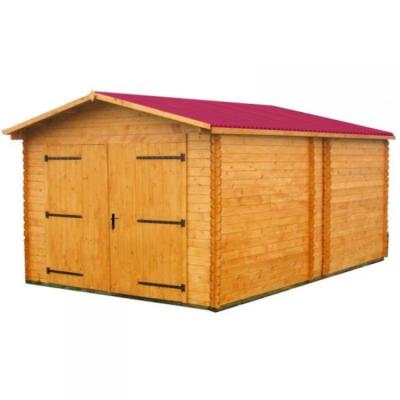 Garage Madriers Massif Double Rainuge / 60 mm / surf.ext: 24.23m²