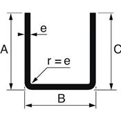 Profilé acier U - 40x70x40x4 mm - 6.10ml