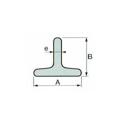 Profilé acier T - 25x25x3.5 mm - 6.10ml